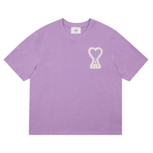 2024ss autumn love embroidered T-shirt - L, Purple