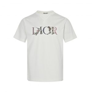 Flower Embroidered T-Shirt - S, White
