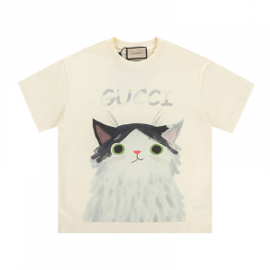 Cotton cat head T-shirt - L