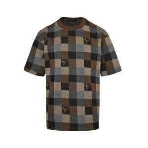 Checkerboard embroidered T-shirt