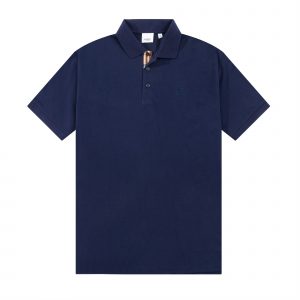 Classic Letter Embroidery Patchwork Polo - XL, Dark blue