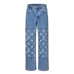 Blue Embroidered Slim Jeans