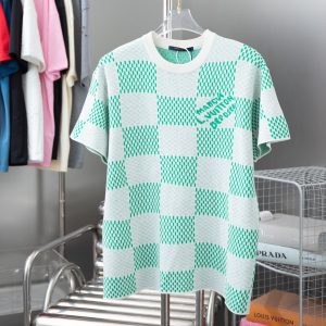 Plaid wool short sleeves - M