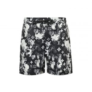 Ink-splashed print shorts - S, Black