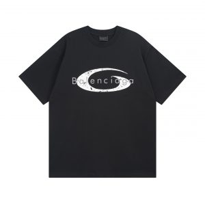 Artistic cracked print short-sleeved T-shirt - S, Black