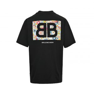 25ss sunflower print short-sleeved T-shirt - XL, Black