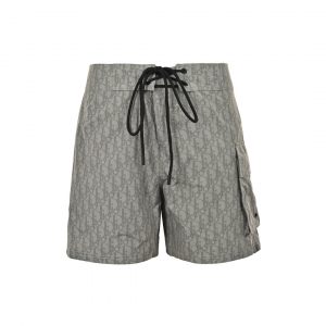 All over printed monogram shorts - S, Grey