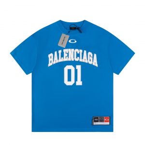 01 Lettering Distressed T-shirt - Blue, L