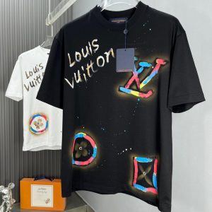 New Summer Graffiti Letter Element Round Neck T-shirt - L, Black
