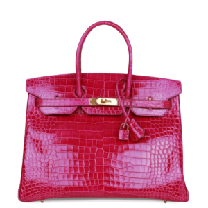 Hermes Birkin 35 Rose Scheherazade Shiny Niloticus Crocodile Gold Hardware