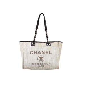 Chanel Deauville Shopping Tote Bag Grey 37Cm