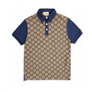 Silk Cotton Jacquard Polo Short Sleeve Shirt - XL, Blue