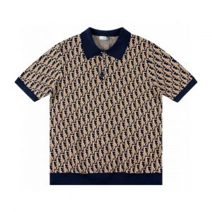 Letter full print polo shirts - Brown, XL