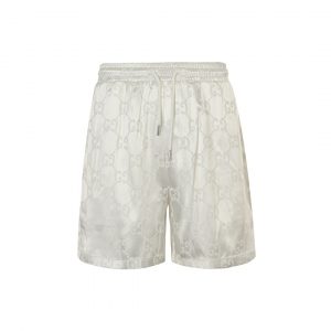 Dark pattern beach shorts - L, White