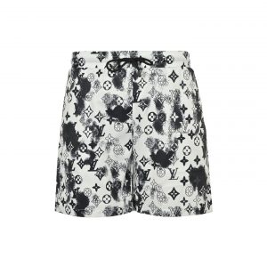 Ink-splashed print shorts - M, White