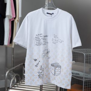 All-over monogram print short-sleeved T-shirt - M, White