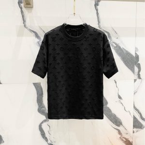 All-over Embroidered Printed Lettering T-shirt - XL, Black