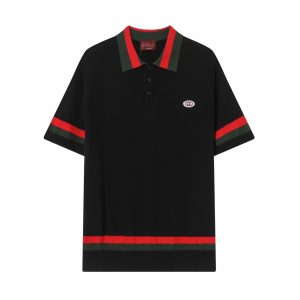 Pocket embroidered small logo knitted Polo - M, Black