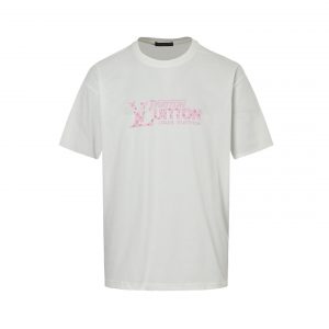 Pink lettering embossed T-shirt - S, White