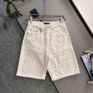 Old Fashioned Jacquard Denim Shorts - L, Khaki
