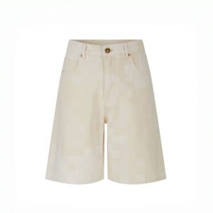 Mosaic check denim shorts - S