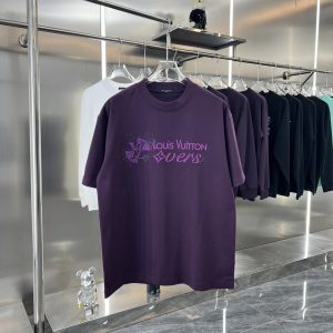 3D Silicone Hot Diamond Letter T-shirt - XL, Purple