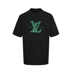 Patch lettering embroidered T-shirt - XL, Black