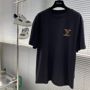 Brushed Roman Cotton Crew Neck Short Sleeve T-Shirt - Black, XXXL