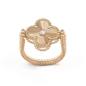 [Lucas Jewelry]CLOVER RIVERSIBLE ROSE GOLD RING