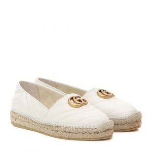 Gucci Leather Espadrille With Double G White 551890 Bko00 1000 - 40 Eu 9 Us 25 5 Cm 10 In