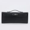 Hermès Kelly Cut Black Silver Hardware