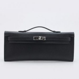 Hermès Kelly Cut Black Silver Hardware