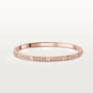 [Lucas Jewelry]LOVE BRACELET 3.65MM DIAMOND-PAVED - Rose Gold, 19