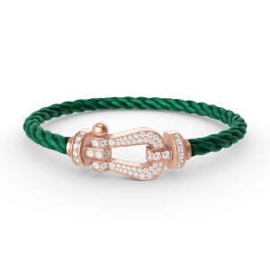 [Lucas Jewelry]FORCE LARGE HORSESHOE FULL DIAMOND BRACELET ROSE GOLD - 13. Emerald Wire Rope, 21