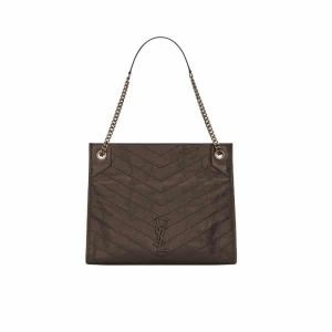Saint Laurent Medium Niki Shopping Bag Brown 33Cm